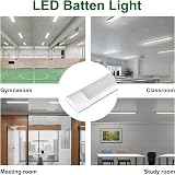 muzha 2 Packs LED Batten Lights 4FT 36W 4000K 3600lm PC Body Low Profile view 6