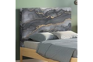 Qehuruxo Black Marble Headboard Cover,Stretch Headboard Covers for Queen,Headboards Beds Cover Protective,Headboard Protector Bedroom Decoration Easy to Install