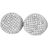 Sterling Silver Womens Cubic Zirconia Round Stud Earrings
