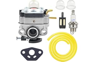 FitBest Carburetor Kit for Ryobi RY251PH RY252CS RY253SS RY254BC 25cc 2-Cycle String Trimmers MTD 753-06258A – Includes Fuel Filter, Fuel Line, Spark Plug – Ideal for Brush Cutters, and Cultivators