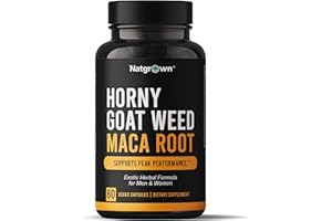 Natgrown Horny Goat Weed and Maca Root Extract Supplement for Men & Women (Epimedium Extract, Hornygoatweed) Vegan Capsules - 60 Ct