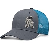 Pnkvnlo Mountain Bigfoot Hat for Men & Women, Snapback Trucker Hats with Sasquatch Leather Patch - Perfect for Daily Use