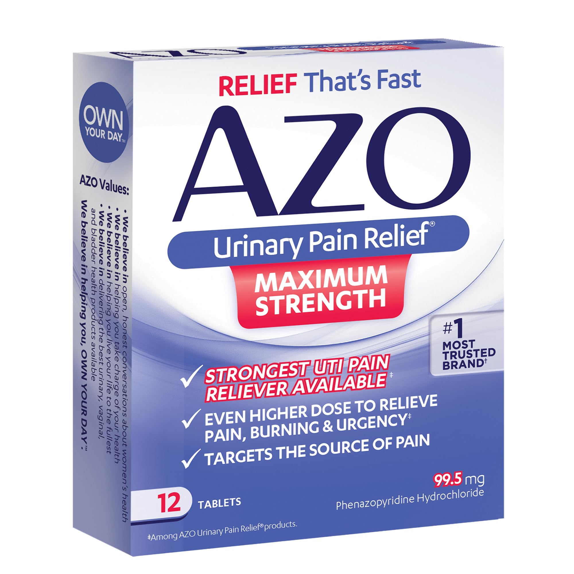 AZO STANDARD MAX STRENGTH 12Tablets