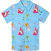SEAOYOZO Boy's Hawaiian Shirt Short Sleeve Casual Button Down Beach Aloha Shirt Kids Summer Luau Hawaii Shirts 5–14 Years
