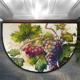 Fruit Grapes Half Round Door Mat Semi Moon Rug Fireplace Carpet Area Rugs | Fruit Grapes Non Slip Absorbent Half Circle Mat Carpet for Indoor Outdoor Patio Kitchen Bathroom Entryway Home Decor