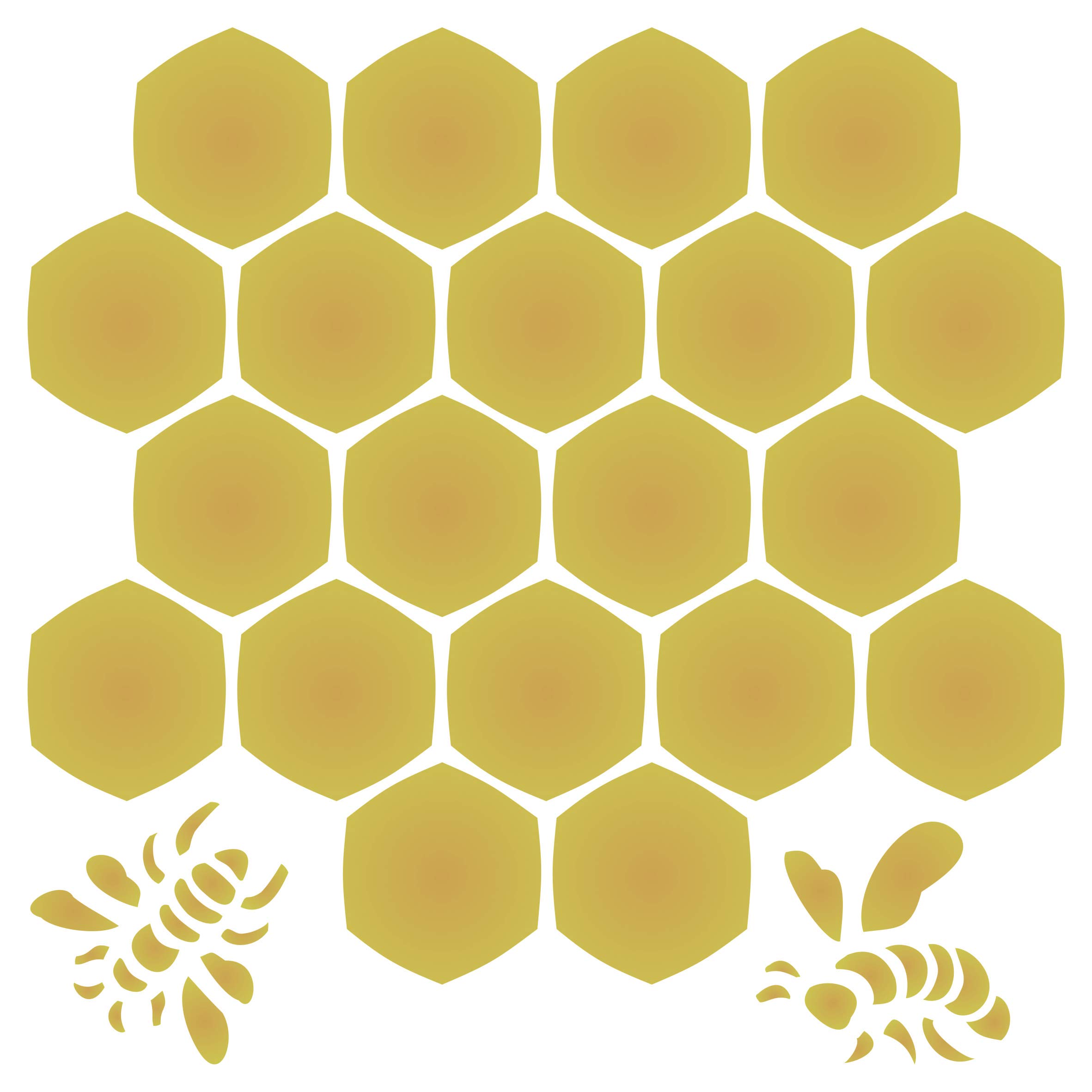 Honeycomb Stencil - 16.5cm x 16.5cm (S) - Large Reusable Bee Honey Comb Hexagon Wall Stencil Template