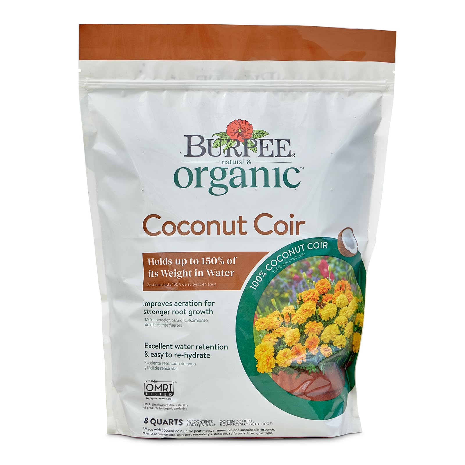 Burpee Natural & Organic Coconut Coir, 8 Quart, (1 Pack) (Pack of 6) Image
