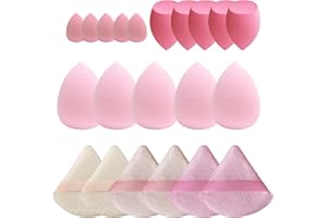 GFOUNS 21 pcs Beauty blender Makeup Sponge Bulk:Blender Sponges 21 Pcs for Liquid, Cream, and Powder, Multi-colored Pink make up sponges for foundation