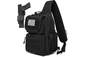 ATBP Tactical Crossbody Bag Holster Shoulder Backpack 6 Elastic Slots Water Bottle Holder Carrier Accessories Pouch 15L