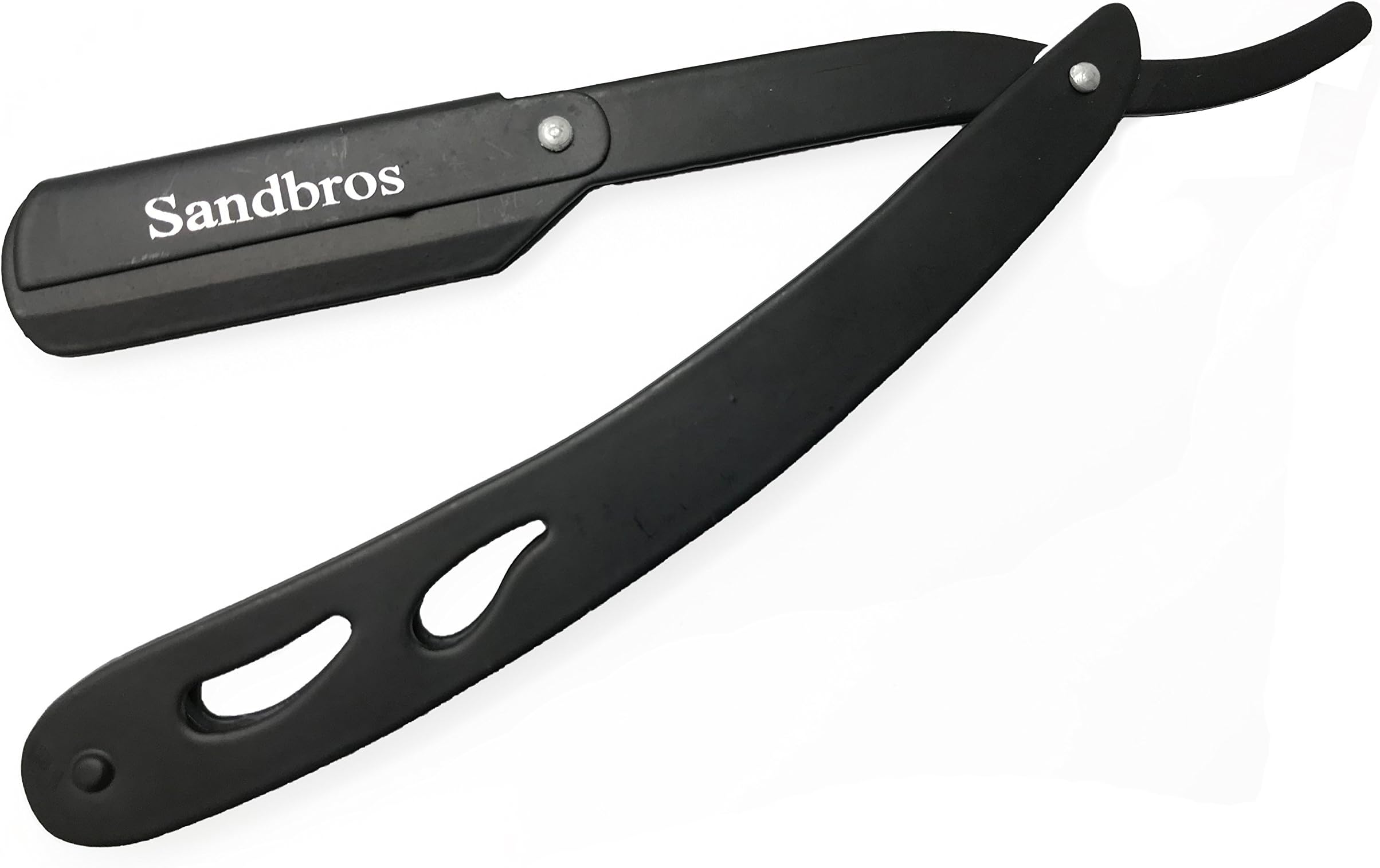 SANDBROS® England Straight Cut Throat Shaving Razor - Professional Barber Manual Folding Beard Mustache Shaving Razors for Men in Different Styles (01BB Black)