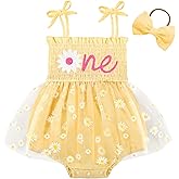 HONGTEYA Baby Girl 1st Birthday Outfit Girl First Birthday Clothes One Year Old Gifts Romper Tulle Summer Newborn Dress