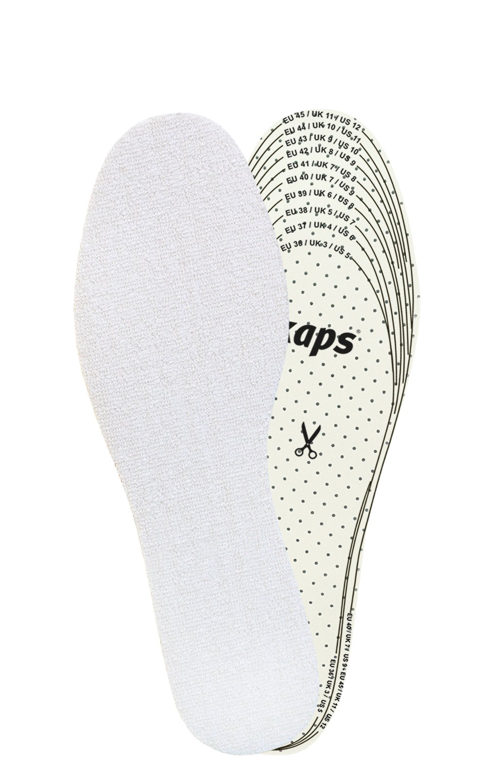 Barefoot Insoles for Men and Women - 2-3mm Ultra Thin Cotton Terry Cloth Soles, Sweat Absorbent Cut to Size Summer Shoe Inserts - Kaps Frotte