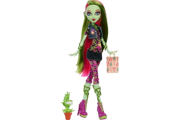 Monster High Boo-riginal Creeproduction Doll, Venus McFlytrap Collectible Reproduction with Doll Stand, Diary, and Pet Chewlian