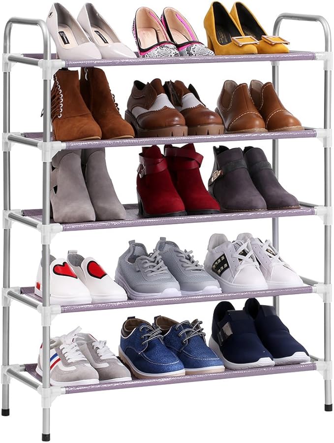 Ajustable y Apilable de 5 Estantes (Metal y Plástico