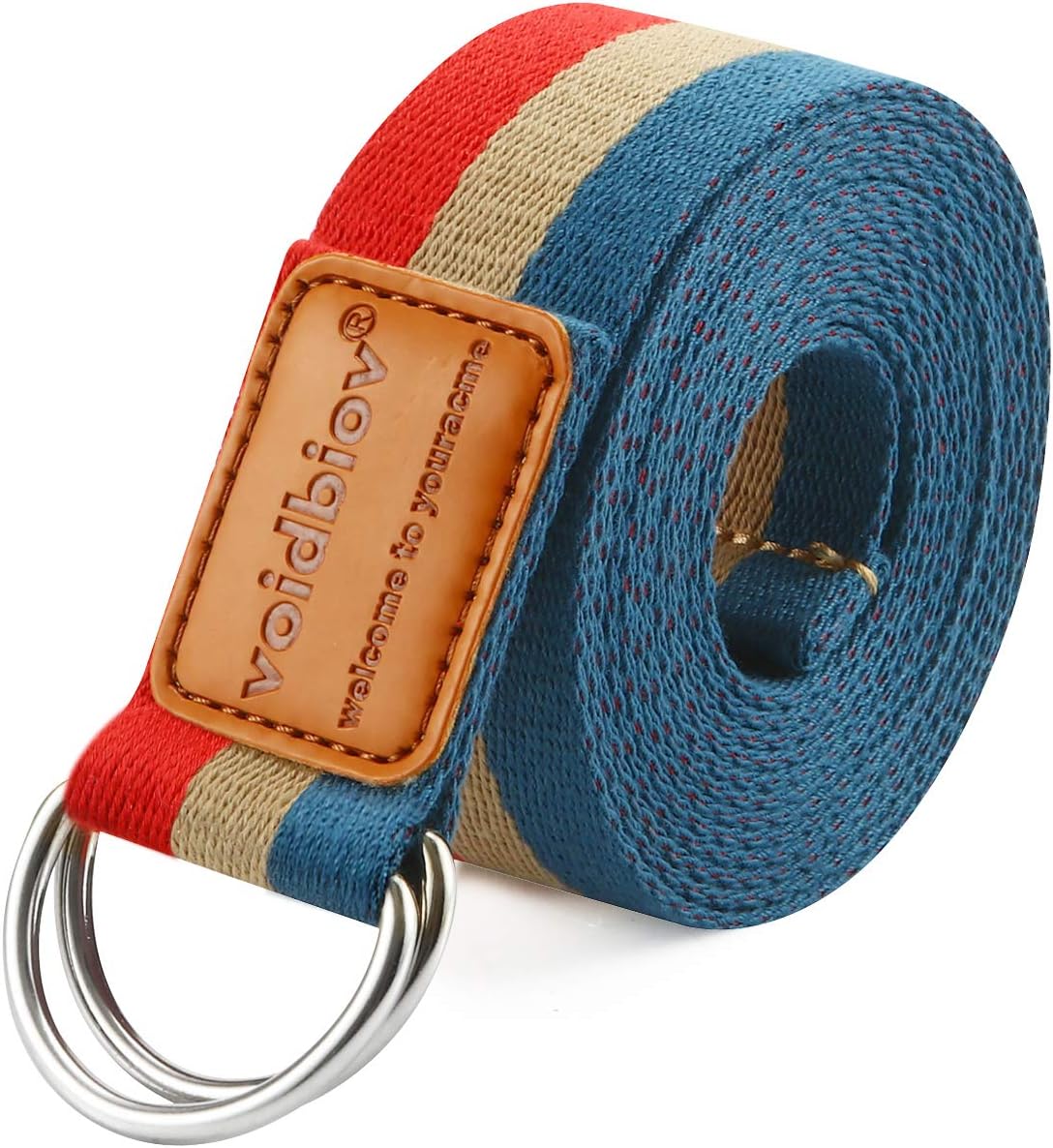 voidbiov Yoga Strap 2.5M, Durable Cotton Belt 8ft with Adjustable D-Ring Buckle, Perfect for Holding Poses, Improving Flexibility and Physical Therapy