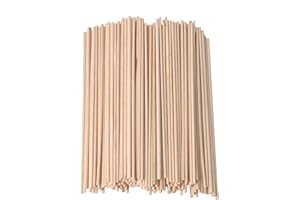 BQLZR 14.8cm Length 2.2mm Dia Round Birch Wood Sticks Wooden Dowel Rods for Lollies Building Architectural Model Pack of 200