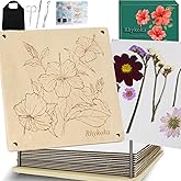 Rhykoka Large Flower Press,11x11 inch (28x28cm) 10 Layers Wooden Flower Pressing Kit for Adults with Storage Bag, Great Gift for DIY Flower Lovers (Wooden)