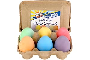 Chalk City Sidewalk Egg Chalk, 6 Count, Assorted Colors, Non-Toxic, Washable, Art Set (Regular)