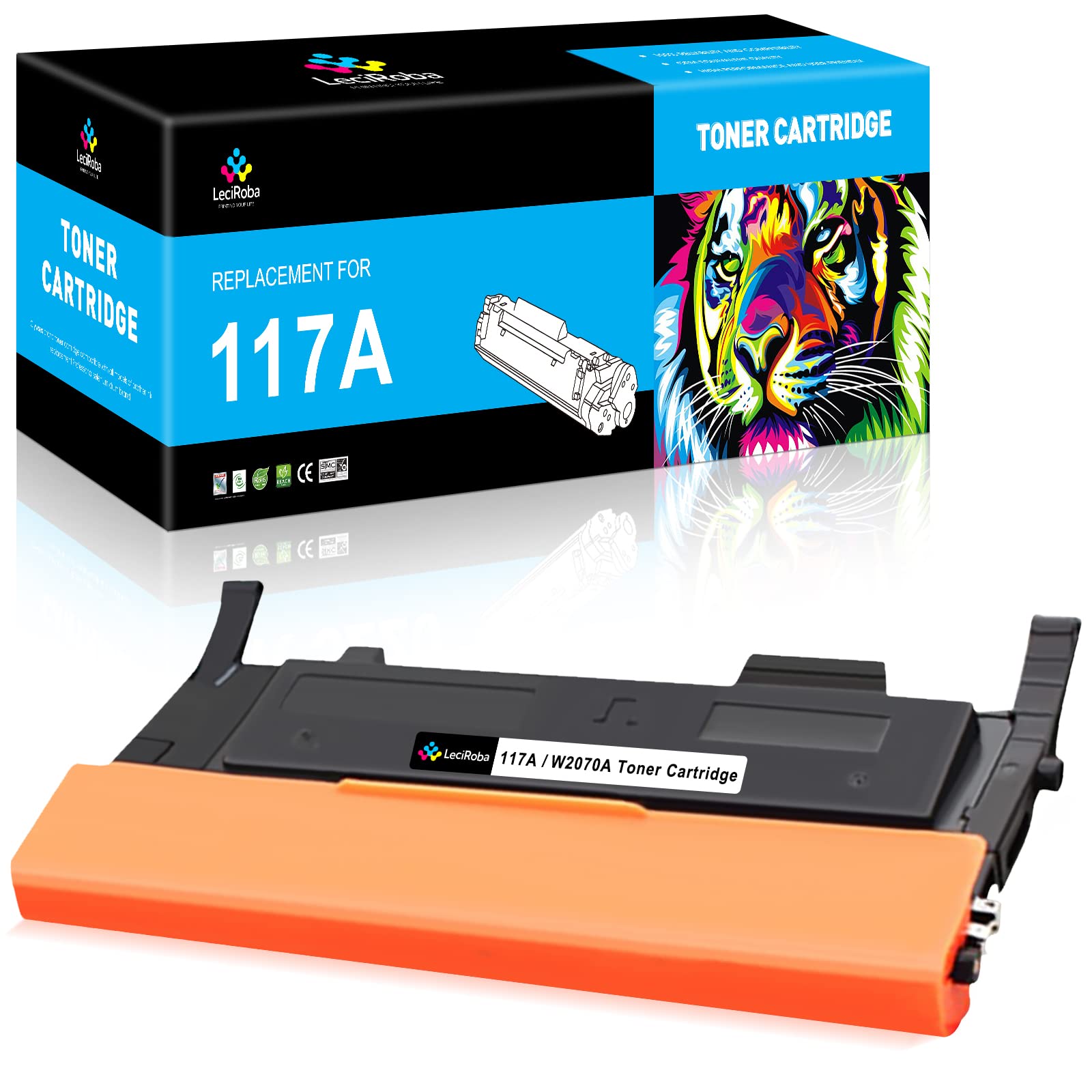 LeciRoba 117A for HP W2070A W2071A W2072A W2073A Toner Cartridges for HP Color Laser 150nw 150a Printer , Color Laser MFP 179fnw MFP 179fwg 178nwg MFP 178nw Printers (1-Pack )