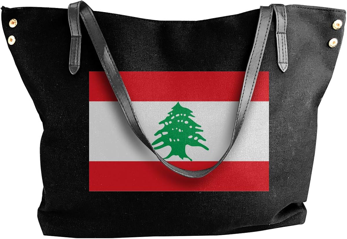Flag of Lebanon Women's Canvas Hobo Handbags Shoulder Bag Tote Bag
