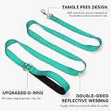 Joytale Padded Handle Dog Lead Double-Sided Reflective Nylon 1.2m Teal view 5