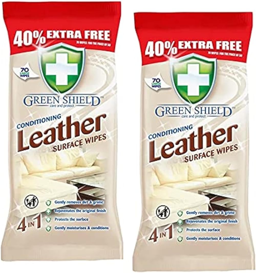 Green Shield Conditioning Leather Surface Wipes 70 Pack Extra Large