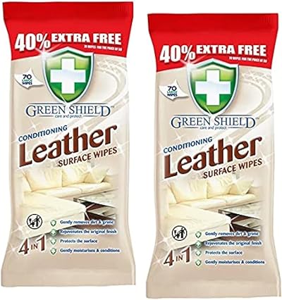 Green Shield Conditioning Leather Surface Wipes 70 Pack Extra Large