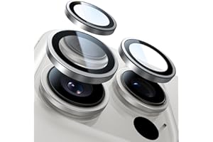 UltraGlass UNBREAK TOP 9H+ Glass for iPhone 15 Pro Max/15 Pro Lens Protector [Military Grade Shatterproof & Longest Durable] Camera Lens Protector 15 Pro/ 15 Pro Max Tempered Glass, White Titanium