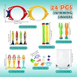Mactoou Dive Sticks 24 Pcs Pool Toys with Storage Bag for Kids view 2