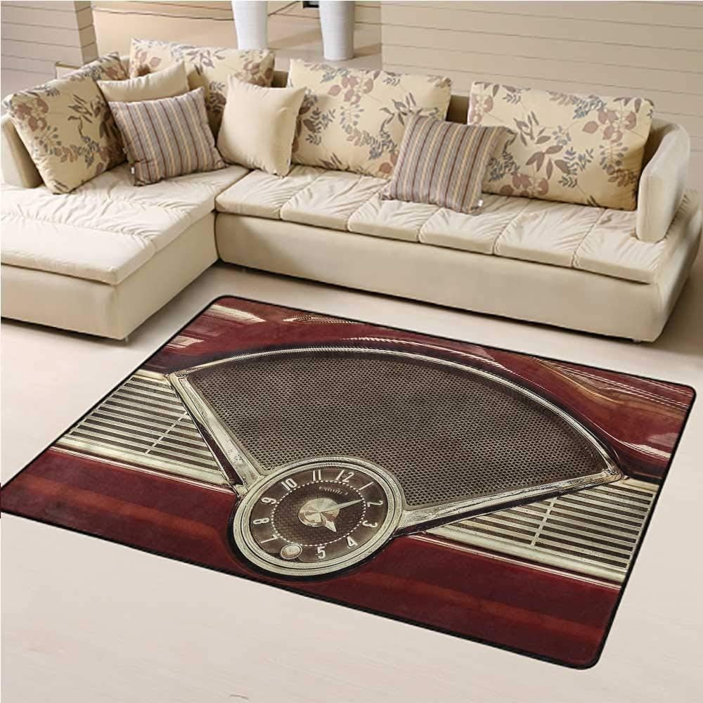 Custom Rug 1950s Kids Play Rug Classic Car Dashboard Clock 6' x 9' Rectangle