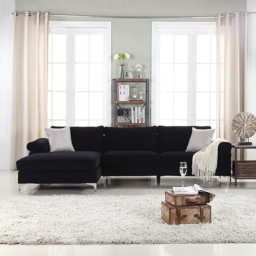 Amazon Com Divano Roma Furniture Exp116 Vlv Modern Large Velvet