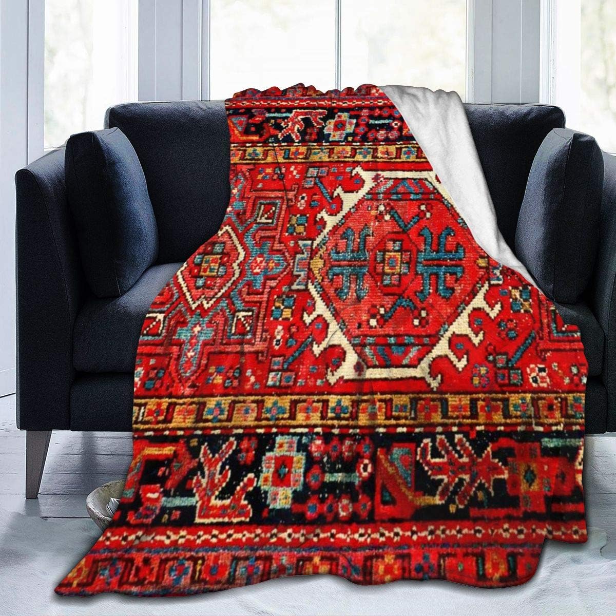 WARMMIII Iran Persian Oriental Iranian Ethnic Traditional Tribal Micro Fleece Flannel Throw