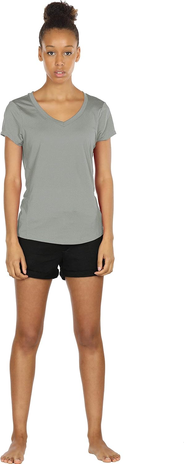 icyzone Activewear Fitness Yoga Tops Workout V Neck Open Back T-Shirts for Women at  Women’s Clothing store