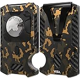WXM Wallet for Men with AirTag Holder Credit slim Front Pocket Real Carbon Fiber RFID Blocking Minimalist Mens Gift (Airtag Wallet Camouflage)