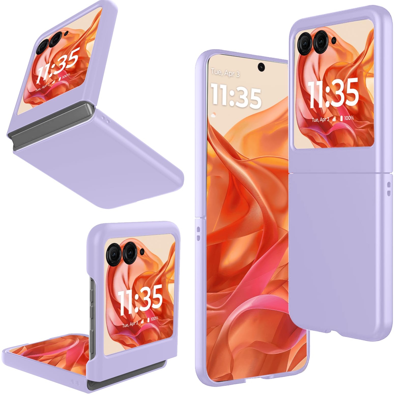 KZIOACSH Case for Motorola Razr 60/Razr 50, Ultra Slim Shock-Absorption Matte Hard PC Cover Case Drop Resistant Anti-Scratch Bumper Anti-Scratch Protective Tough Shell, Sakura Purple