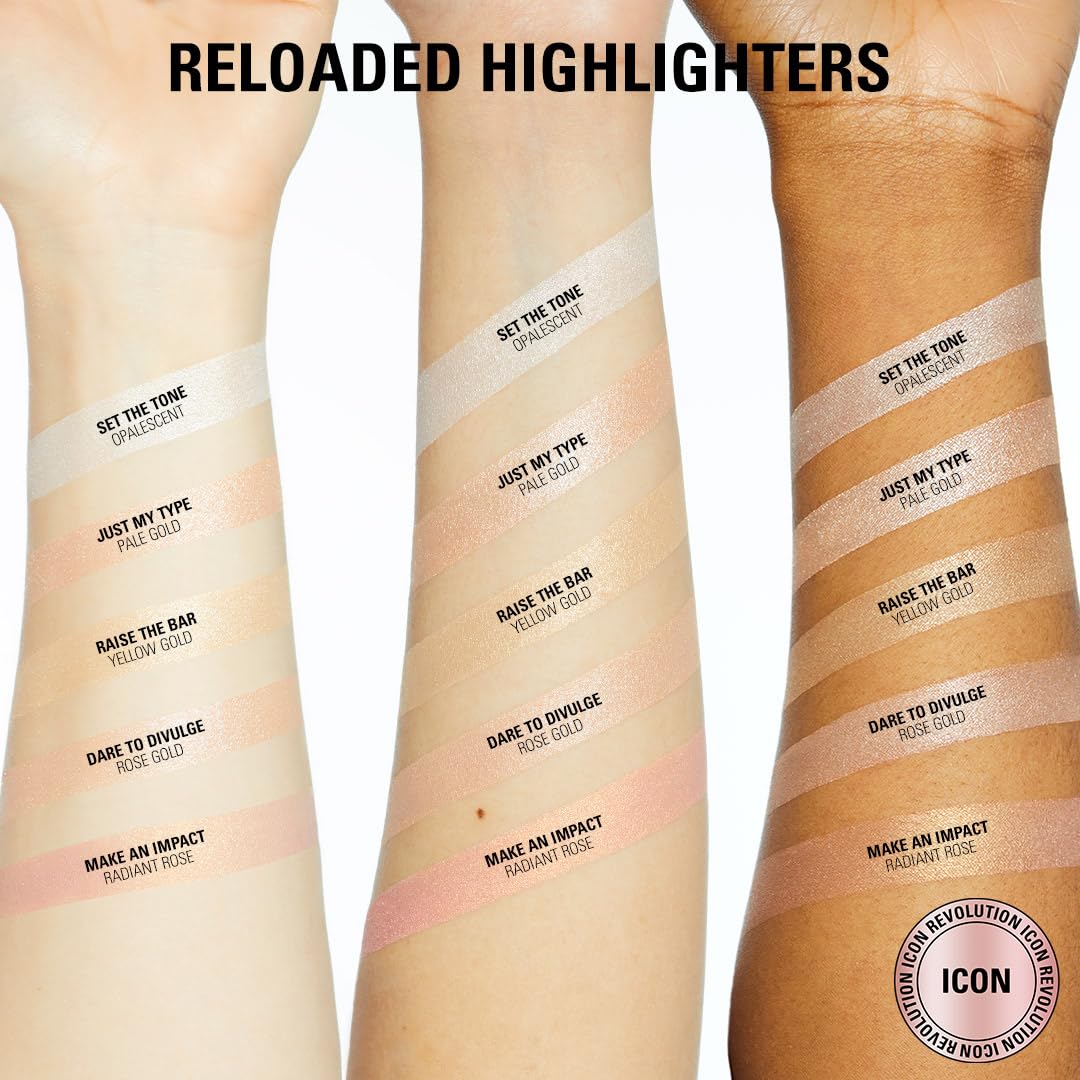 Revolution, Reloaded Pressed Powder Highlighter, Intensely Pigmented for a High Impact Dewy Finish, Dare to Divulge, 0.22 Oz