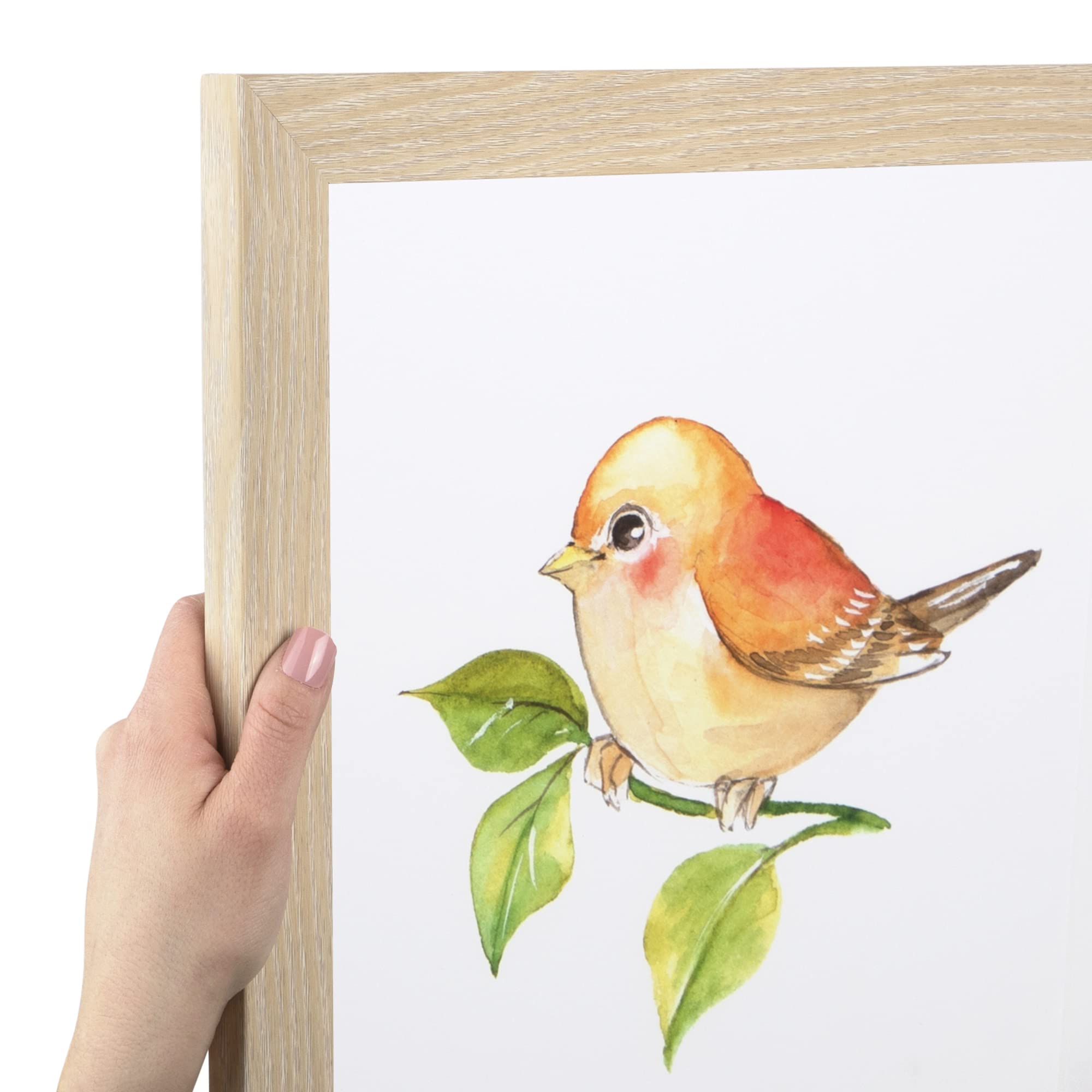 ArtToFrames 8x10 Inch Brown Picture Frame, This 1.25" Custom Poster Frame is Natural Oak - Barnwood Style, for Your Art or Photos - Comes with Regular Glass, WOM76808-972-8x10