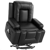 GarveeHome Power Lift Recliner Chair - Heat and Massage, PU Leather Electric Lift Recliner for Elderly &amp; Mobility Impaired, Adjustable Back and Legs, Heavy Duty Lift Chair for Seniors