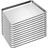 BIEAMA 12 Pack Half Size Baking Sheet Pan Aluminum Commercial Pan for Oven Freezer Bakery Hotel Restaurant 18" × 13"
