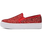 FEVERSOLE Women's Fashion Slip On Sneaker Casual Platform Loafers