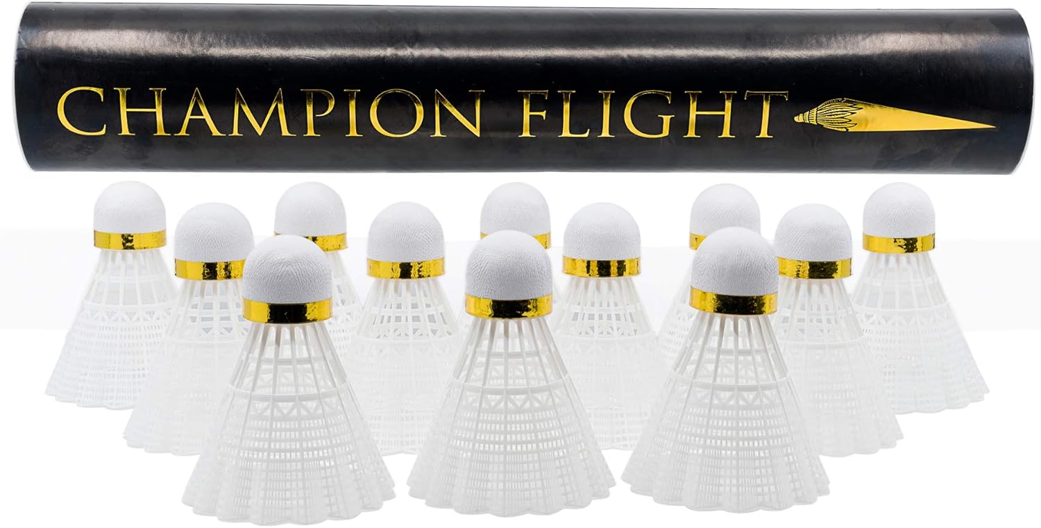 Champion Flight Badminton Shuttlecocks Birdies 12-Pack, Plastic Nylon, Beginner to Advanced Trainer : Sports & Outdoors