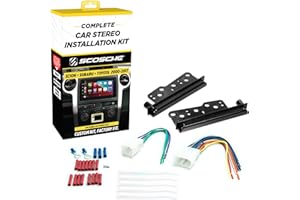Scosche ICTA3BN Double DIN Radio Install Dash Kit and Harness Compatible with Select 2000-2017 Scion, Subaru and Toyota Vehic
