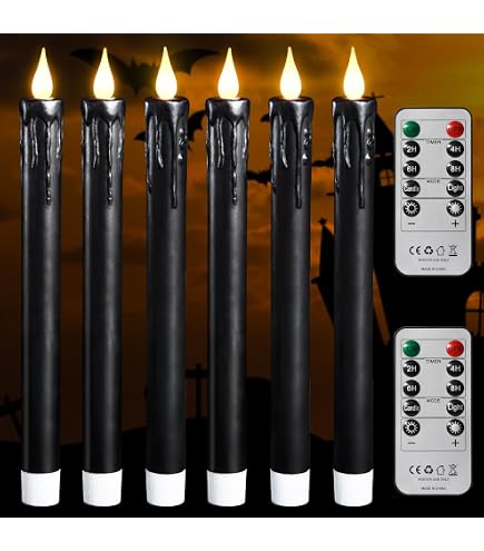 6 Pack Red Flameless Taper Candles - 10.6" Plastic Flickering Candles, No Remote/Timer - View #11