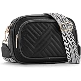 GAEKEAO Small Crossbody Bags for Women Vegan Leather Wide Strap Trendy Design Camera Bag Purse Shoulder Handbag Travel