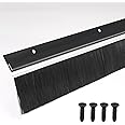 5-Pack Garage Door Brush Seal – CEPIA Black Bottom Sweep – Roll-Up Door Stripping, 2.80" Wide x 39.3" Long, Aluminum Alloy Base, Ideal for Exterior Doors and Industrial Use (196 in / 500 cm)