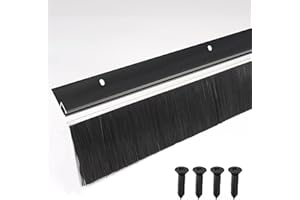5-Pack Garage Door Brush Seal – CEPIA Black Bottom Sweep – Roll-Up Door Stripping, 2.80" Wide x 39.3" Long, Aluminum Alloy Base, Ideal for Exterior Doors and Industrial Use (196 in / 500 cm)