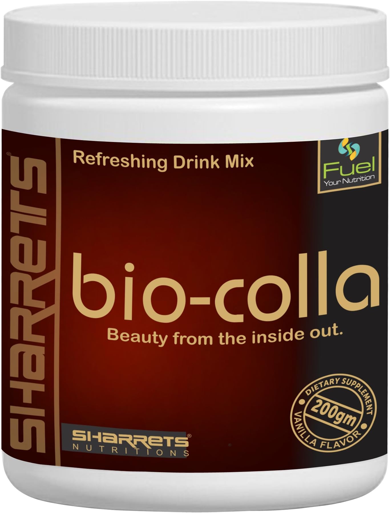 Sharrets Biocolla (Biotin,Type-1 Hydolyzed Fish Collagen Peptides, Hyaluronic Acid & Vitamin C)- Skin,Hair & Nails Supplements 200g (7oz.) 0.44 lbs. Vanilla Flavor