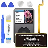 PFHL 616-0229/616-0232 Battery, (1350mAh) Replacement Battery for iPod 5th 6th 7th Generation Video Classic A1136 A1238 6th 80GB 6.5th 120GB 7th 160GB 5th 30GB Batteries with Repair Tool Kit