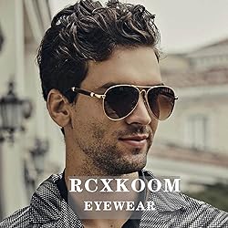 RCXKOOM Polarized Aviator Sunglasses for Mens