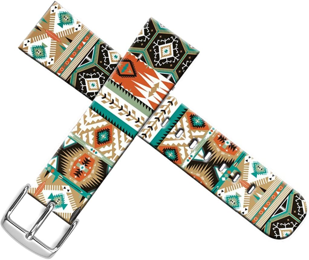 Strap Compatible for Apple Watch Series 5/4/3/2/1 38mm/40mm Sport - ENDIY Designer Leather Fashionable Band Replacement for Iwatch Colorful Tribal Ethnic Printing